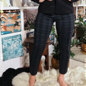 Crop stretch plaid pant
